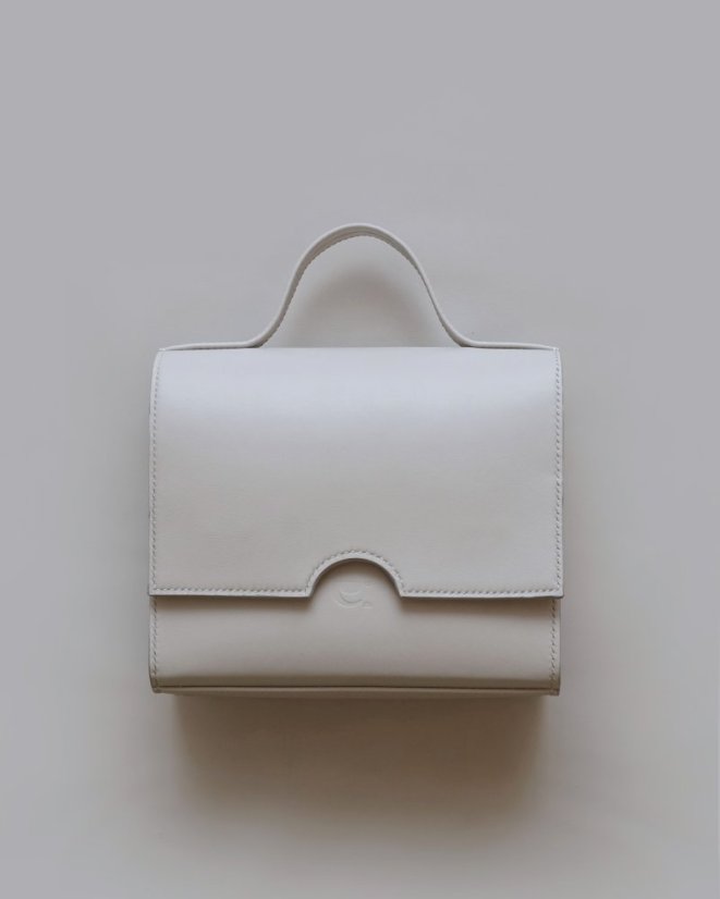 Kožená kabelka Anna bledosivá