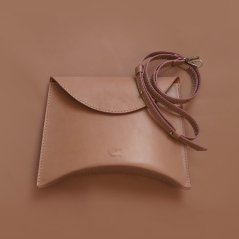 Kožená listová kabelka Lada fialovobéžová