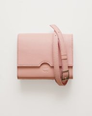 Kožená crossbody kabelka Alica jemná ružová