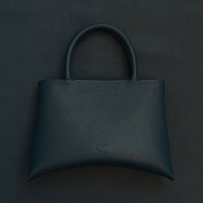 Kožená kabelka Mila petrolejová s dvomi rúčkami