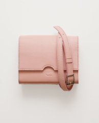 Kožená crossbody kabelka Alica jemná ružová