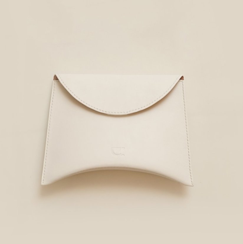 Kožená listová kabelka Lada biela