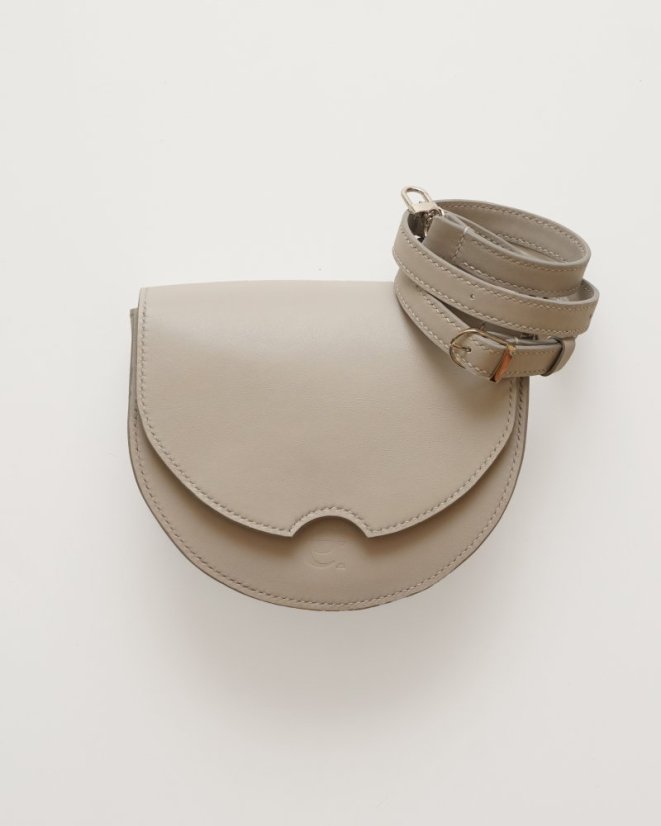 Kožená crossbody kabelka Anita holubičia sivá