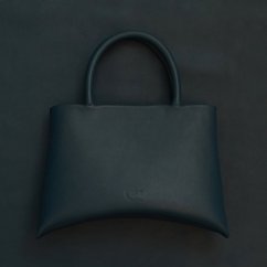 Kožená kabelka Mila petrolejová s dvomi rúčkami