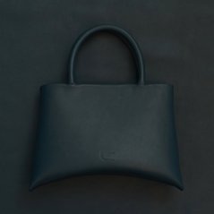 Kožená kabelka Mila petrolejová s dvomi rúčkami