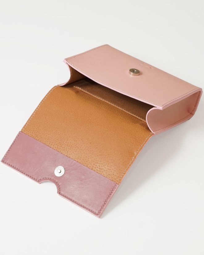 Kožená crossbody kabelka Alica jemná ružová