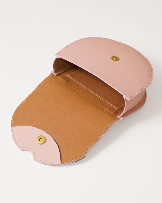 Kožená crossbody kabelka Anita jemná ružová
