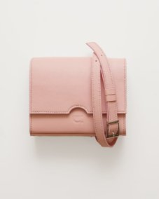 Kožená crossbody kabelka Alica jemná ružová