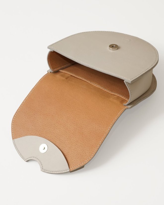 Kožená crossbody kabelka Anita holubičia sivá