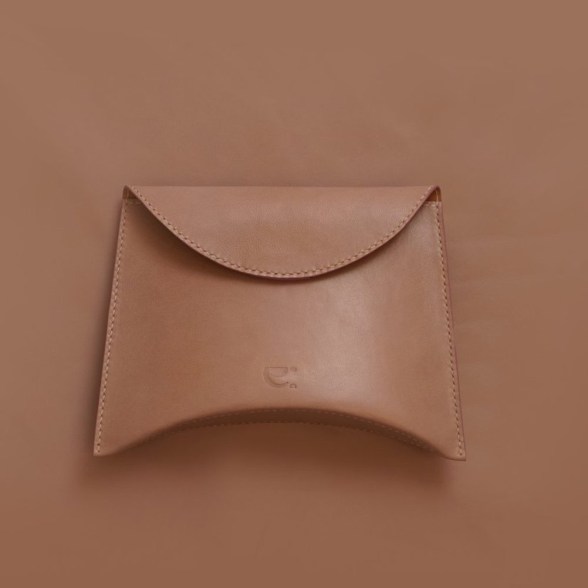 Kožená listová kabelka Lada fialovobéžová