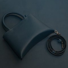 Kožená kabelka Mila petrolejová s dvomi rúčkami